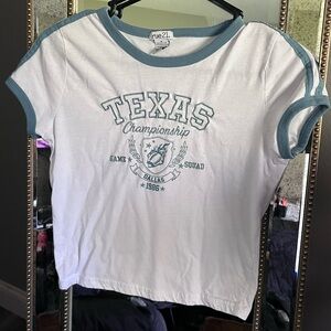 Rue21 Texas Championship cropped ringer Tee baby tee size Medium